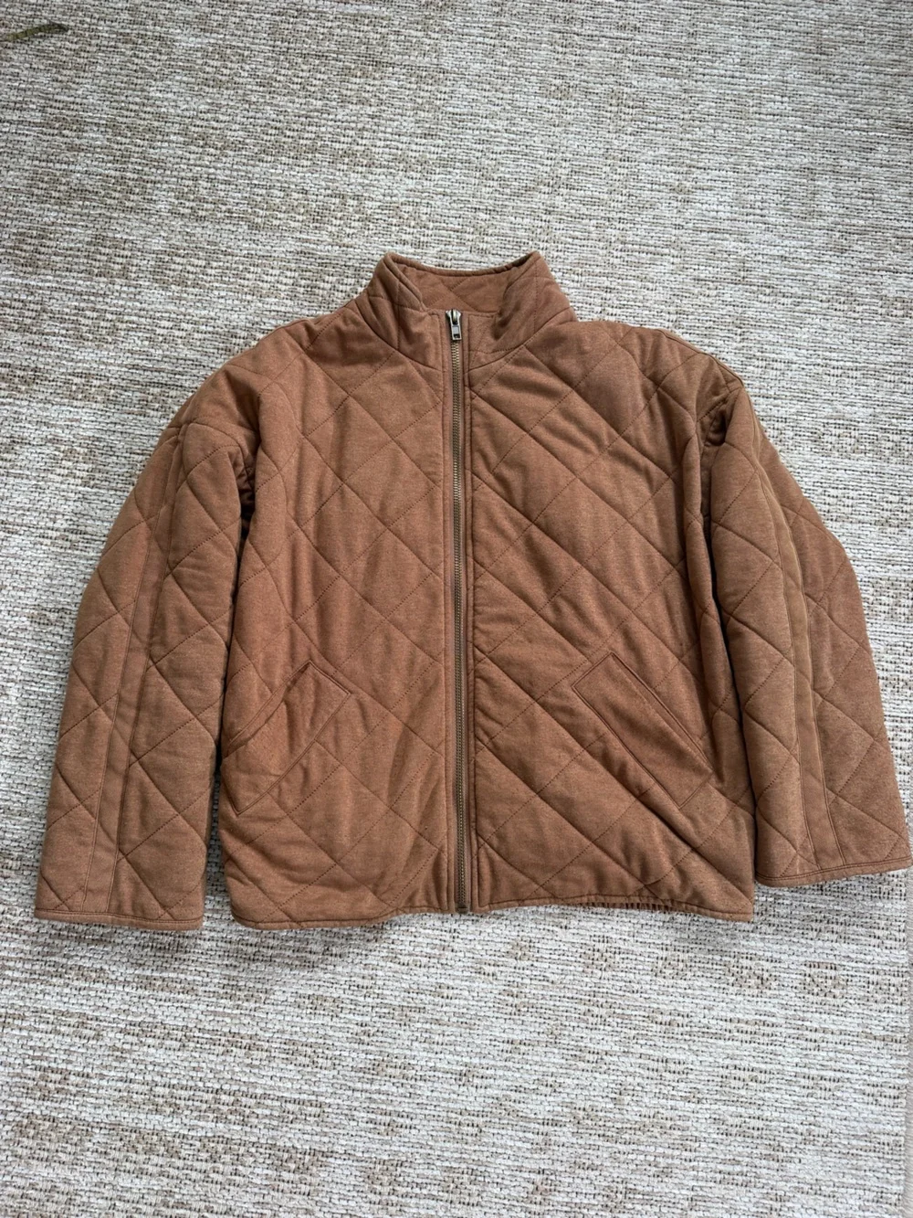bagatelle camel brown Quilted Zip Jacket - Picture 1 of 16